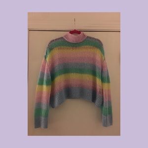 Lazy Oaf Pastel Stripe Sparkly Knit Jumper